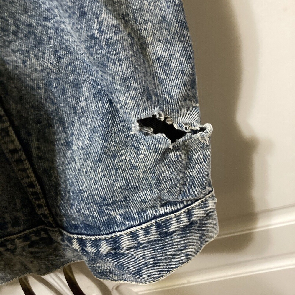 CODE BLEU Acid Wash Denim Jacket Distressed Blue Jean‎ Coat Men's Size S - Picture 12 of 12